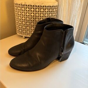 Clarks Black Leather Ankle Booties